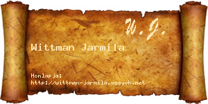 Wittman Jarmila névjegykártya